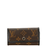 ルイ ヴィトン モノグラムマカサー ミュルティクレ6 キーケース 6連 M60165 ブラウン ブラック PVC レザー レディース LOUIS VUITTON 【中古】